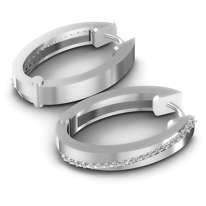 0.40 CT Round Cut Diamonds - Hoop &amp; Drop Earrings - Primestyle.com