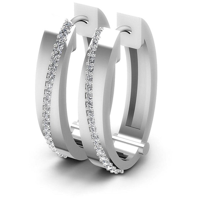 0.40 CT Round Cut Lab Grown Diamonds - Hoop & Drop Earrings