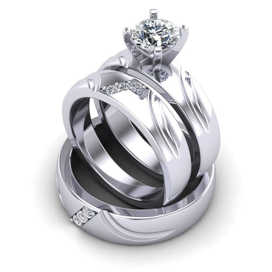 0.41-1.56 CT Round Cut Diamonds - Trio Ring