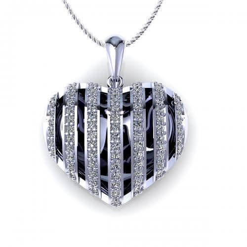 0.45 CT Round Cut Diamonds - Heart Pendant - Primestyle.com