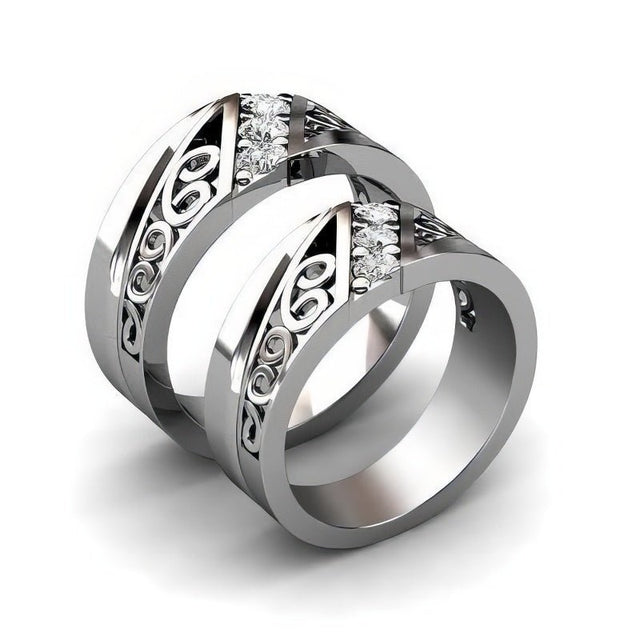 0.45 CT Round Cut Natural Diamonds - Wedding Sets