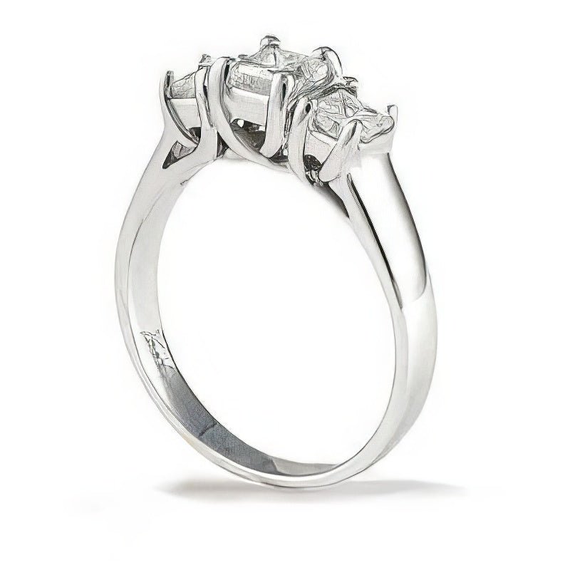 0.50-0.75 CT Princess Cut Diamonds - Three Stone Ring - Primestyle.com