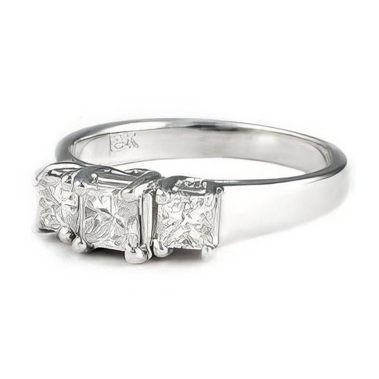 0.50-0.75 CT Princess Cut Diamonds - Three Stone Ring