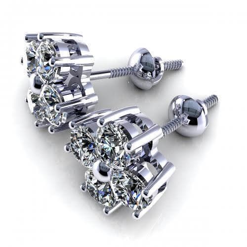 0.50-1.50 CT Round Cut Natural Diamonds - Diamond Earrings