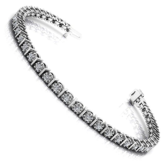 0.50-2.00 CT Round Cut Natural Diamonds - Tennis Bracelet