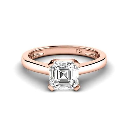 0.50-3.00 CT Ascher Cut Lab Grown Diamonds - Solitaire Ring - Primestyle.com