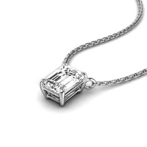 0.50 - 3.00 CT Emerald Cut Lab Grown Diamonds - Solitaire Pendant - Primestyle.com