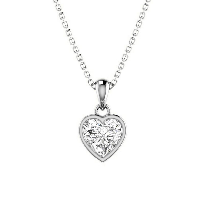 0.50-3.00 CT Heart Cut Lab Grown Diamonds - Solitaire Pendant - Primestyle.com