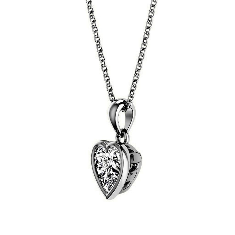 0.50-3.00 CT Heart Cut Lab Grown Diamonds - Solitaire Pendant - Primestyle.com