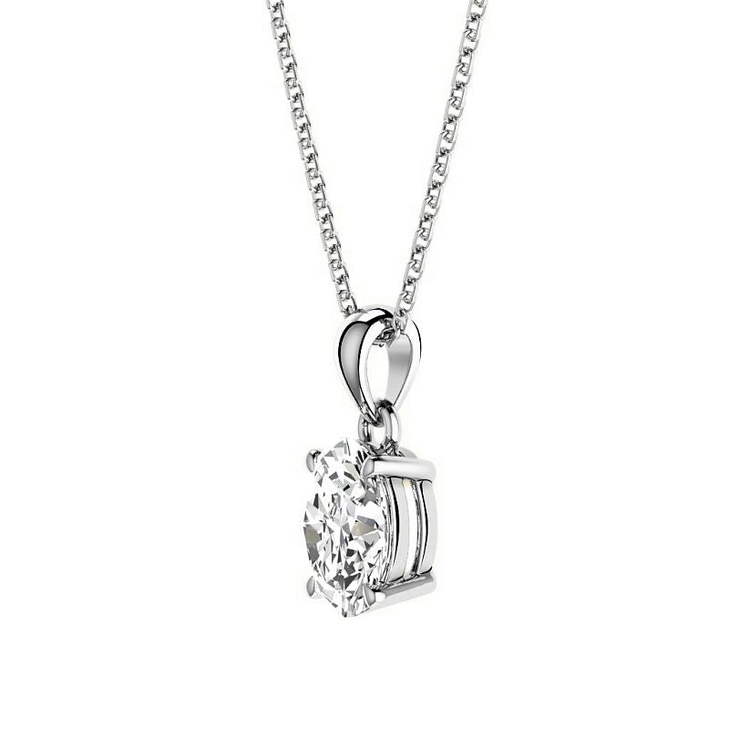 0.50-3.00 CT Oval Cut Lab Grown Diamonds - Solitaire Pendant - Primestyle.com