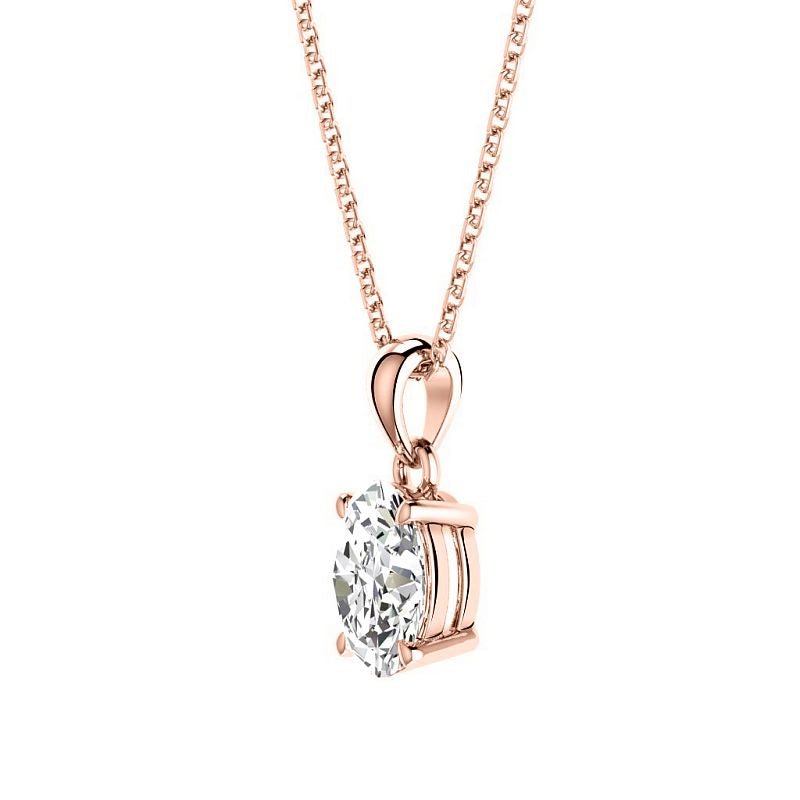 0.50-3.00 CT Oval Cut Lab Grown Diamonds - Solitaire Pendant - Primestyle.com