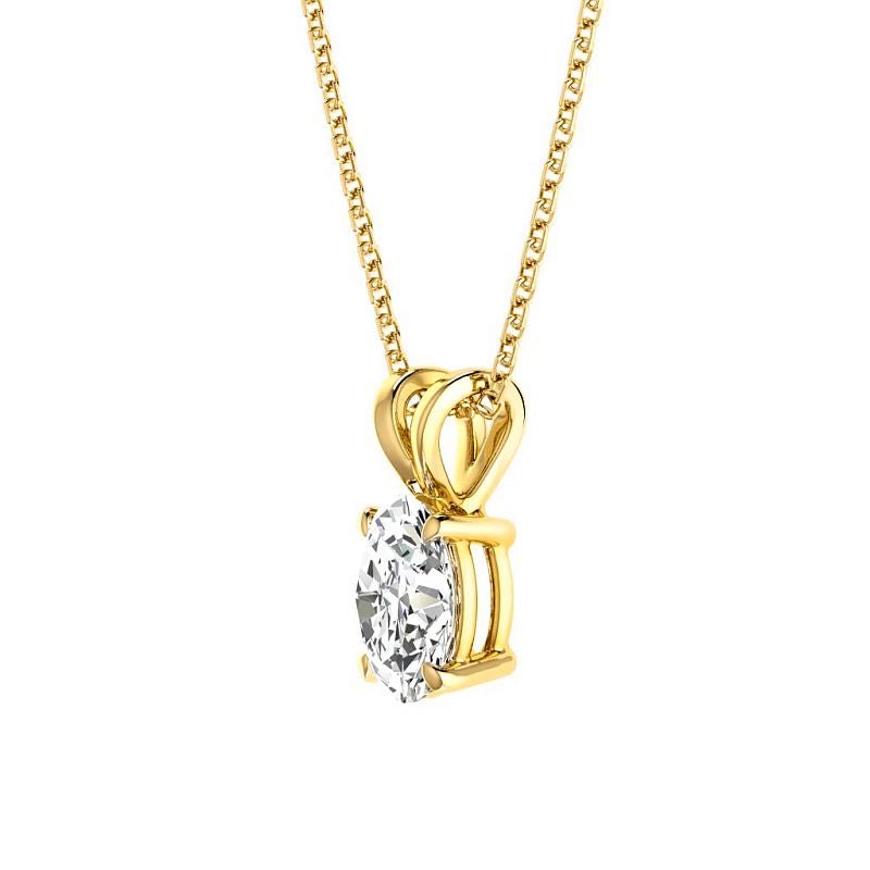 0.50-3.00 CT Oval Cut Lab Grown Diamonds - Solitaire Pendant - Primestyle.com