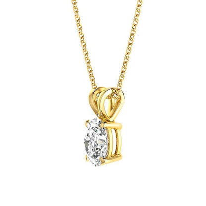 0.50-3.00 CT Oval Cut Lab Grown Diamonds - Solitaire Pendant - Primestyle.com