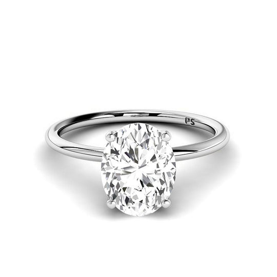 0.50-3.00 CT Oval Cut Lab Grown Diamonds - Solitaire Ring