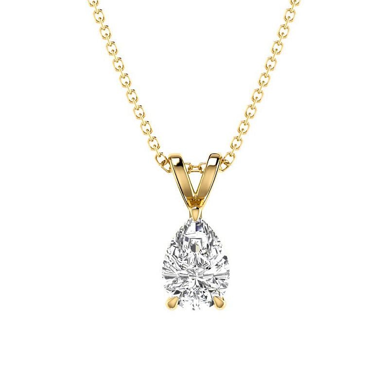 0.50-3.00 CT Pear Cut Lab Grown Diamonds - Solitaire Pendant - Primestyle.com
