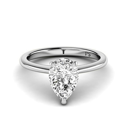 0.50-3.00 CT Pear Cut Lab Grown Diamonds - Solitaire Ring
