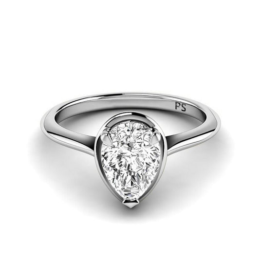 0.50-3.00 CT Pear Cut Lab Grown Diamonds - Solitaire Ring