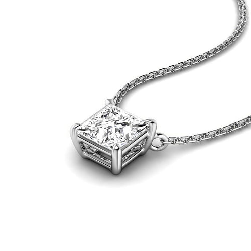 0.50 - 3.00 CT Princess Cut Lab Grown Diamonds - Solitaire Pendant - Primestyle.com