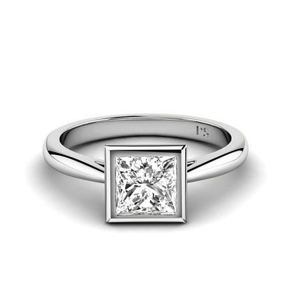 0.50-3.00 CT Princess Cut Lab Grown Diamonds - Solitaire Ring - Primestyle.com