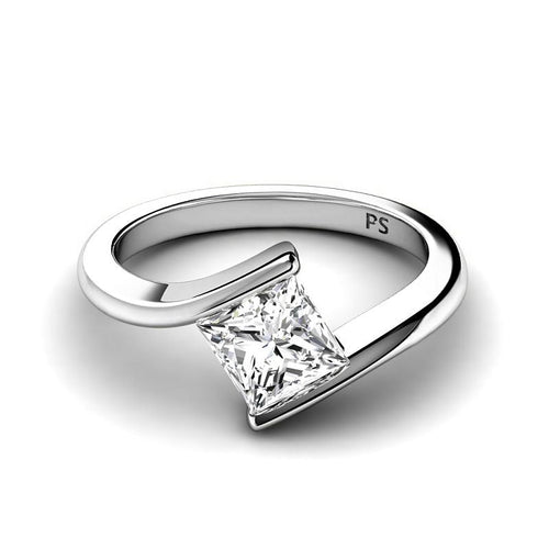 0.50 - 3.00 CT Princess Cut Lab Grown Diamonds - Solitaire Ring - Primestyle.com