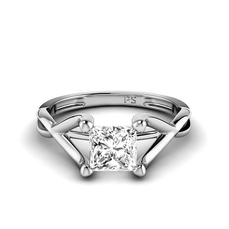 0.50-3.00 CT Princess Cut Lab Grown Diamonds - Solitaire Ring - Primestyle.com