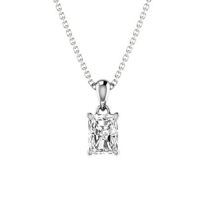 0.50-3.00 CT Radiant Cut Lab Grown Diamonds - Solitaire Pendant - Primestyle.com