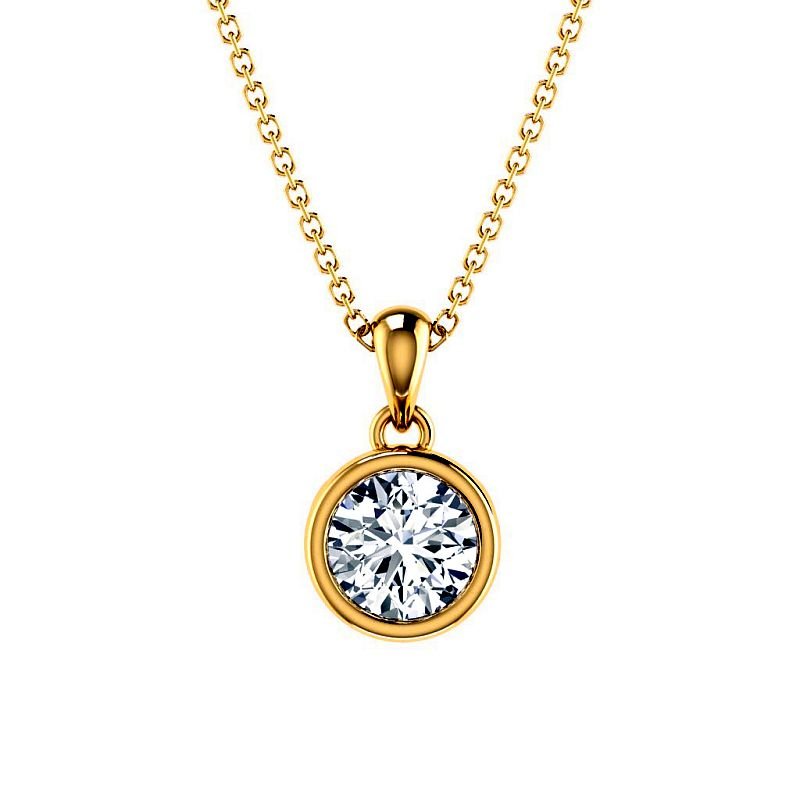 0.50-3.00 CT Round Cut Lab Grown Diamonds - Solitaire Pendant - Primestyle.com