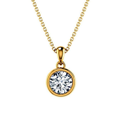 0.50-3.00 CT Round Cut Lab Grown Diamonds - Solitaire Pendant - Primestyle.com