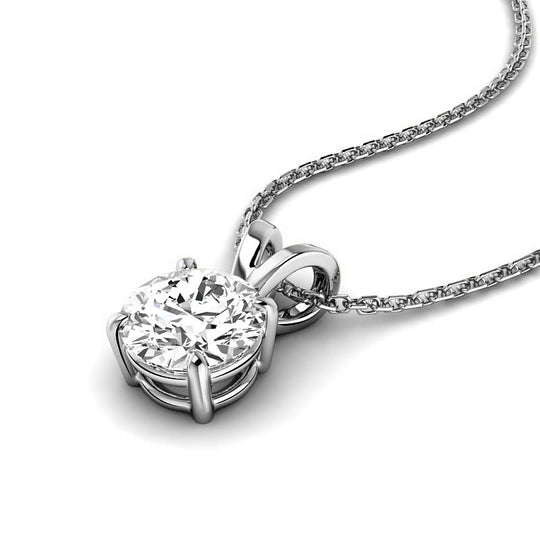0.50-3.00 CT Round Cut Lab Grown Diamonds - Solitaire Pendant