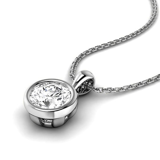0.50-3.00 CT Round Cut Lab Grown Diamonds - Solitaire Pendant
