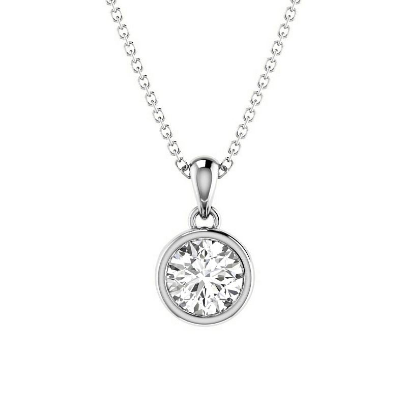 0.50-3.00 CT Round Cut Lab Grown Diamonds - Solitaire Pendant - Primestyle.com