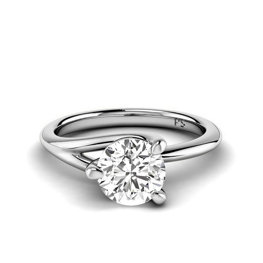 0.50-3.00 CT Round Cut Lab Grown Diamonds - Solitaire Ring