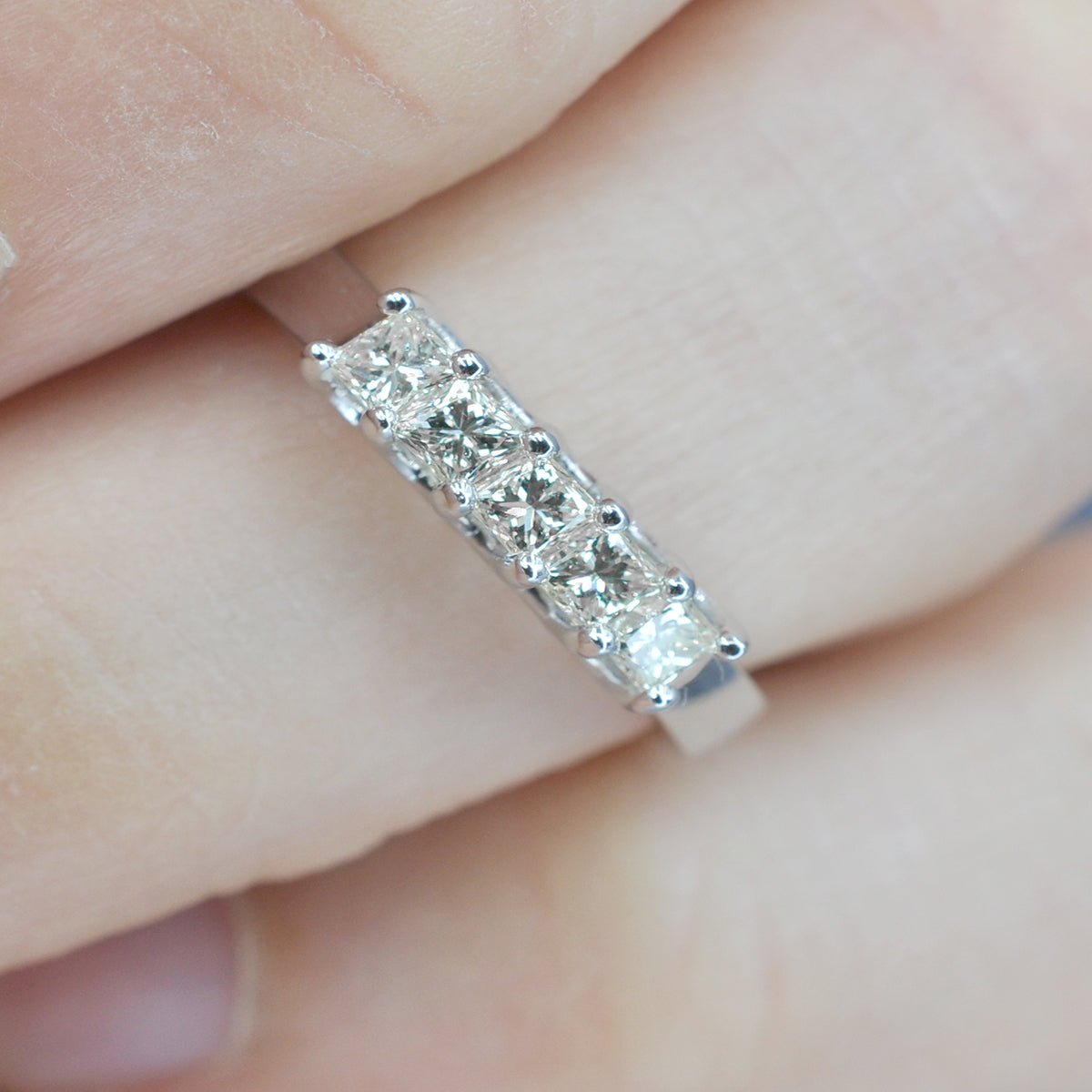 0.50 CT Princess Cut Diamonds - Wedding Band - Primestyle.com