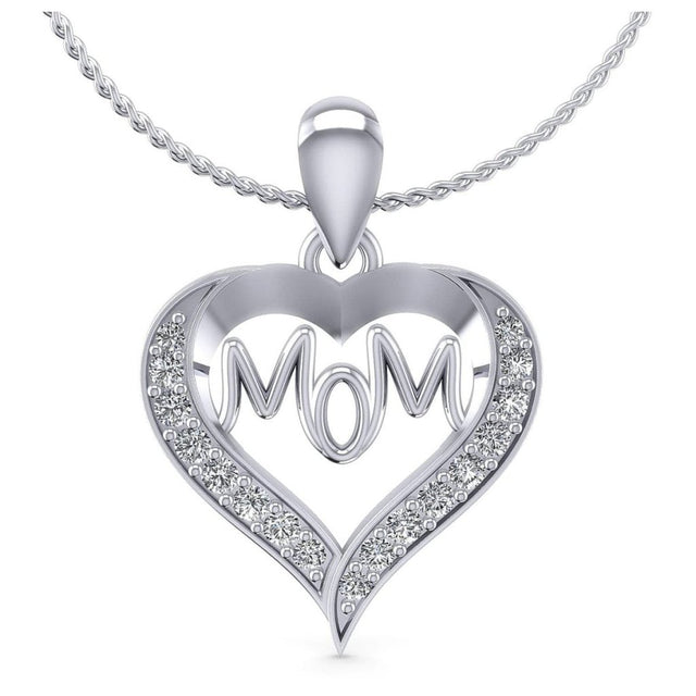 0.50 CT Round Cut Natural Diamonds - Heart Pendants