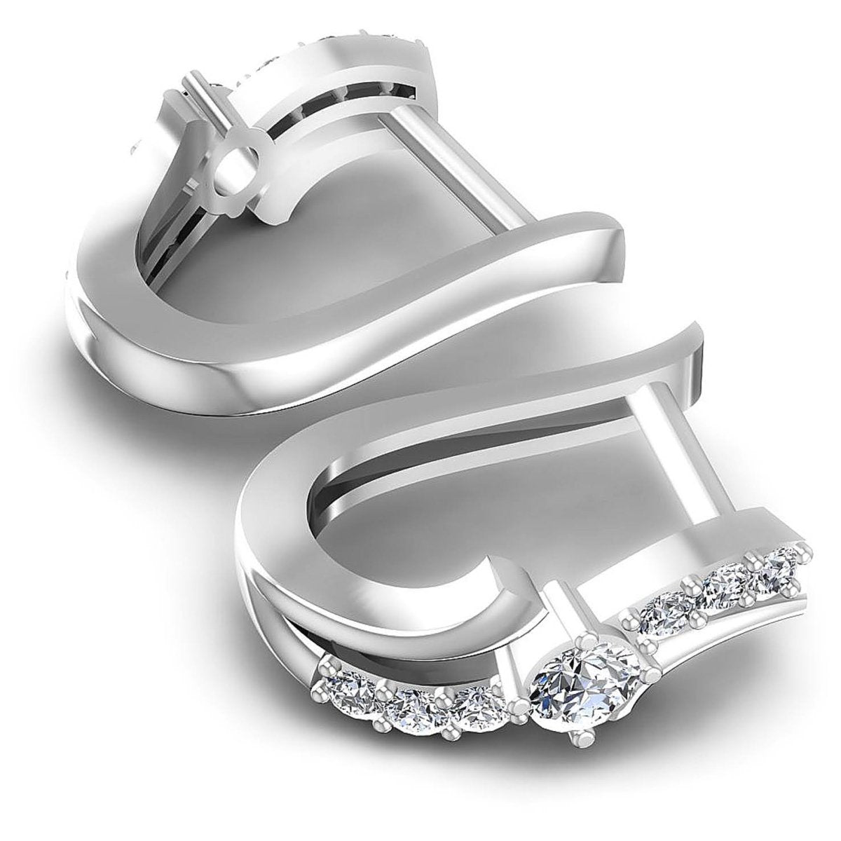 0.50 CT Round Cut Diamonds - Hoop &amp; Drop Earrings - Primestyle.com