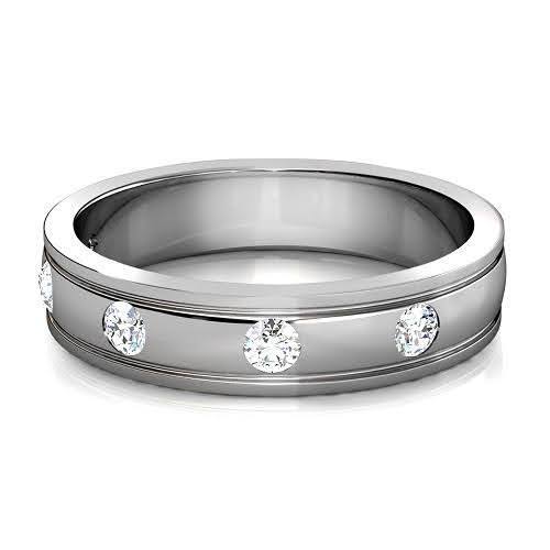 0.50 CT Round Cut Diamonds - Mens Wedding Band - Primestyle.com