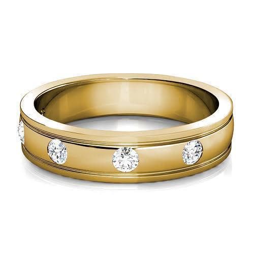0.50 CT Round Cut Diamonds - Mens Wedding Band - Primestyle.com