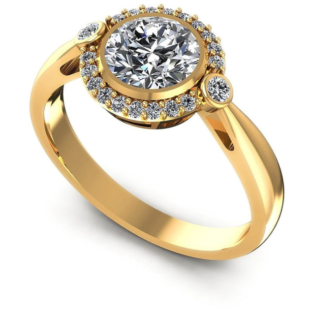 0.55-1.70 CT Round Cut Natural Diamonds - Halo Rings