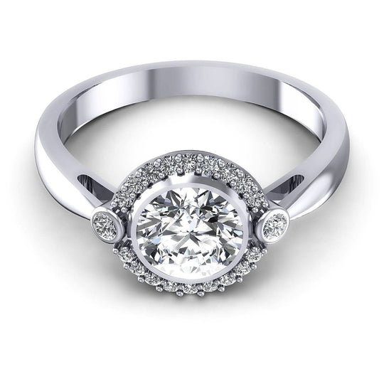 0.55-1.70 CT Round Cut Diamonds - Halo Ring