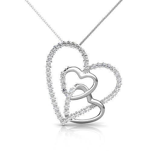 0.55 CT Round Cut Natural Diamonds - Heart Pendants