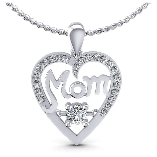 0.55 CT Round Cut Natural Diamonds - Heart Pendants