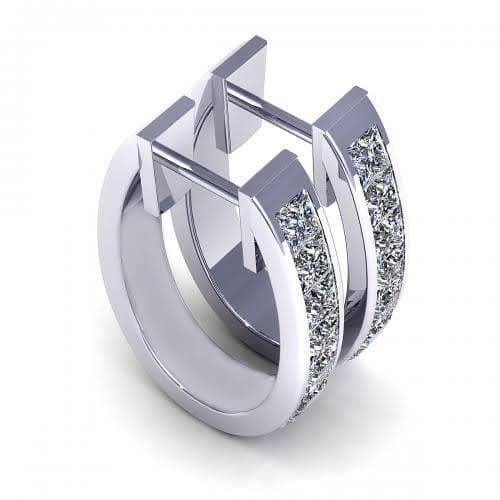0.60-1.50 CT Princess Cut Natural Diamonds - Diamond Earrings
