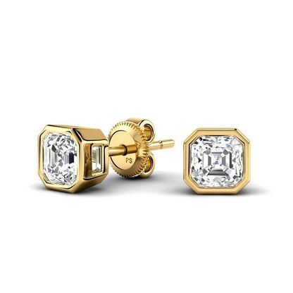 0.60-5.00 CT Ascher Cut Lab Grown Diamonds - Stud Earrings - Primestyle.com