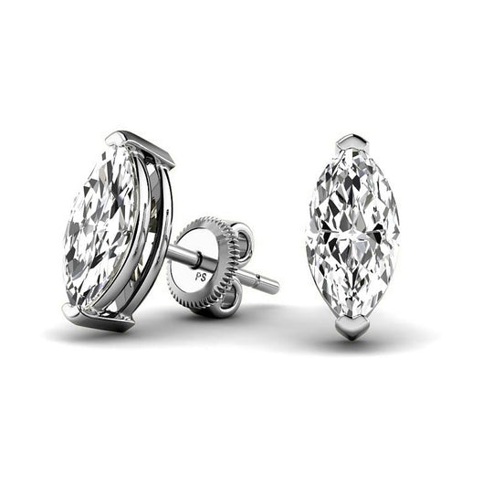 0.60-5.00 CT Marquise Cut Lab Grown Diamonds - Stud Earrings
