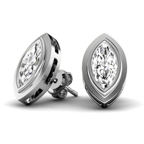 0.60 - 5.00 CT Marquise Cut Lab Grown Diamonds - Stud Earrings - Primestyle.com