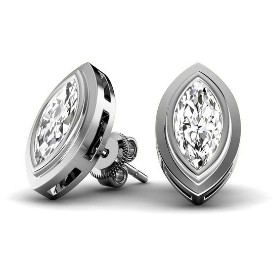 0.60-5.00 CT Marquise Cut Lab Grown Diamonds - Stud Earrings