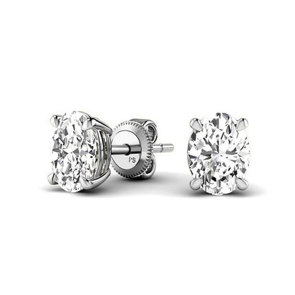 0.60-5.00 CT Oval Cut Lab Grown Diamonds - Stud Earrings - Primestyle.com