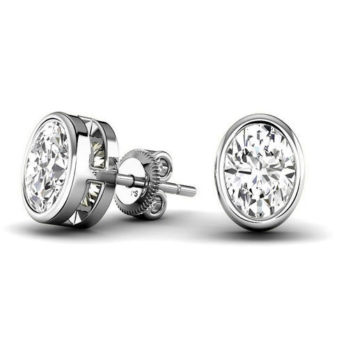 0.60 - 5.00 CT Oval Cut Lab Grown Diamonds - Stud Earrings - Primestyle.com