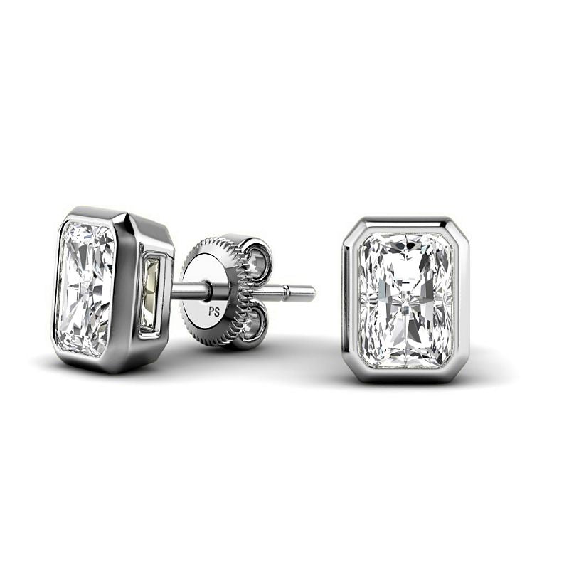 0.60-5.00 CT Radiant Cut Lab Grown Diamonds - Stud Earrings - Primestyle.com