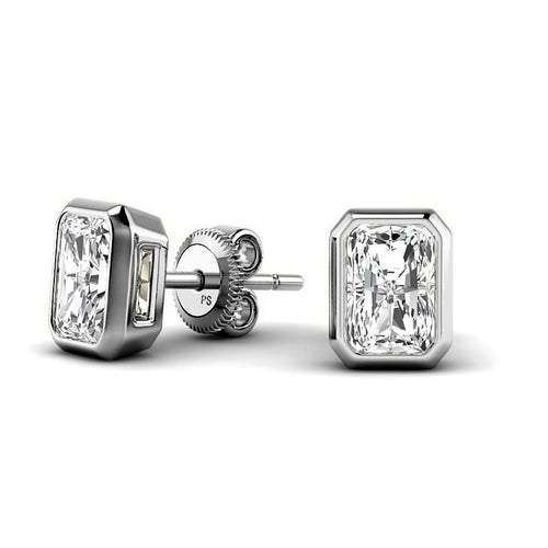 0.60 - 5.00 CT Radiant Cut Lab Grown Diamonds - Stud Earrings - Primestyle.com